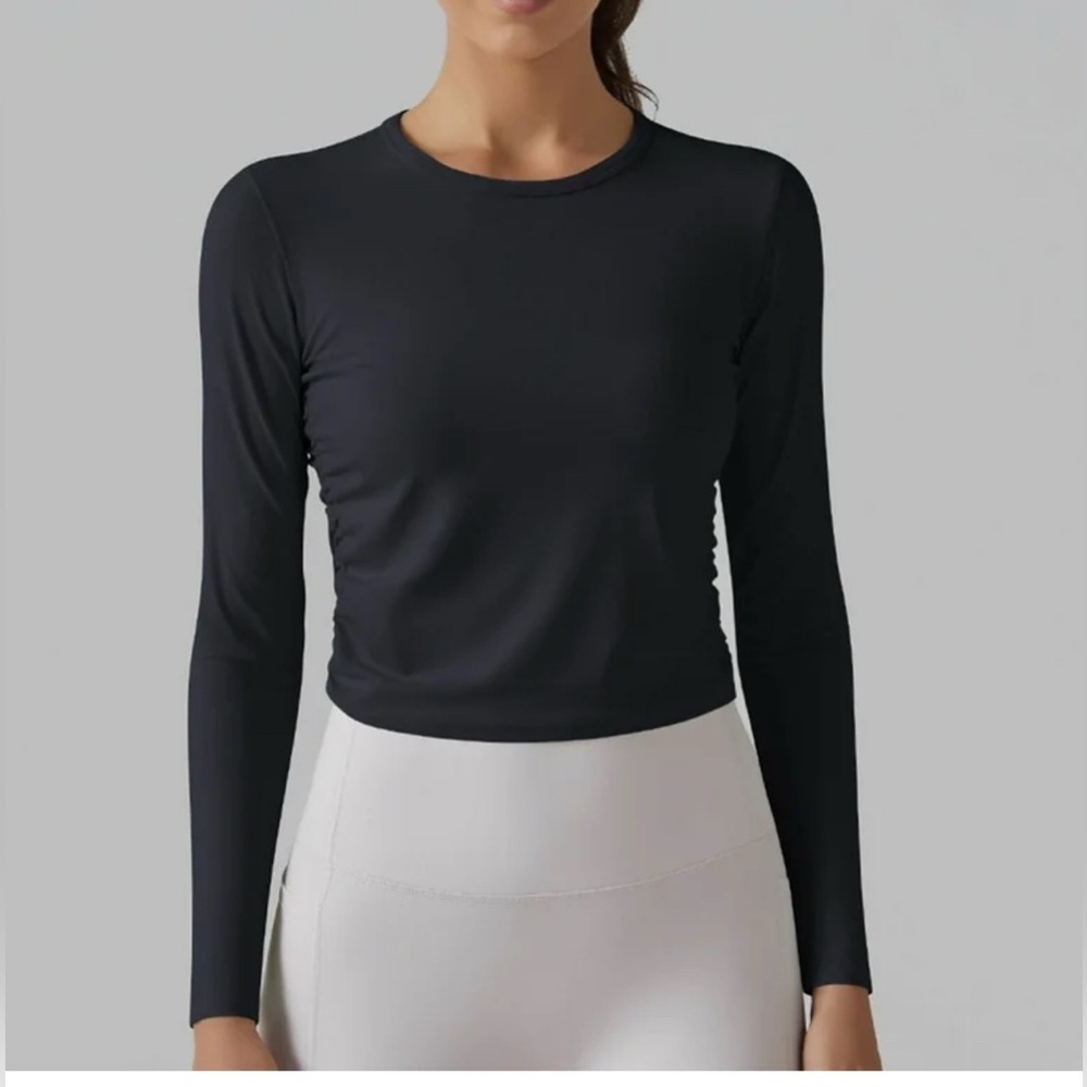 No Boundaries Cropped Black Rash Guard Swim Top Size X-Large